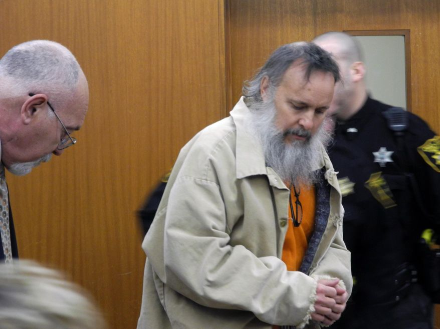 Charles Severance, center, appears in an Ohio County Circuit Court hearing on Monday, March 17, 2014, in Wheeling, W.Va., in this file photo. (AP Photo/The Intelligencer, Heather Ziegler) ** FILE **