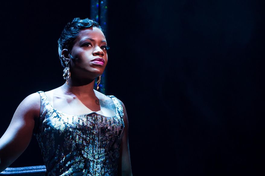 FILE - This undated file photo released by O&M Co. shows Fantasia Barrino in Broadway's "After Midnight," in New York. Producers of the show said Thursday, March 20, 2014, that the "American Idol" and Grammy Award winner, Barrino, will in May return to the musical celebrating Duke Ellington's years at the Cotton Club nightclub in Harlem. She will have a four-week stand, from May 13-June 8, 2014. (AP Photo/O&M Co., Matthew Murphy, file)