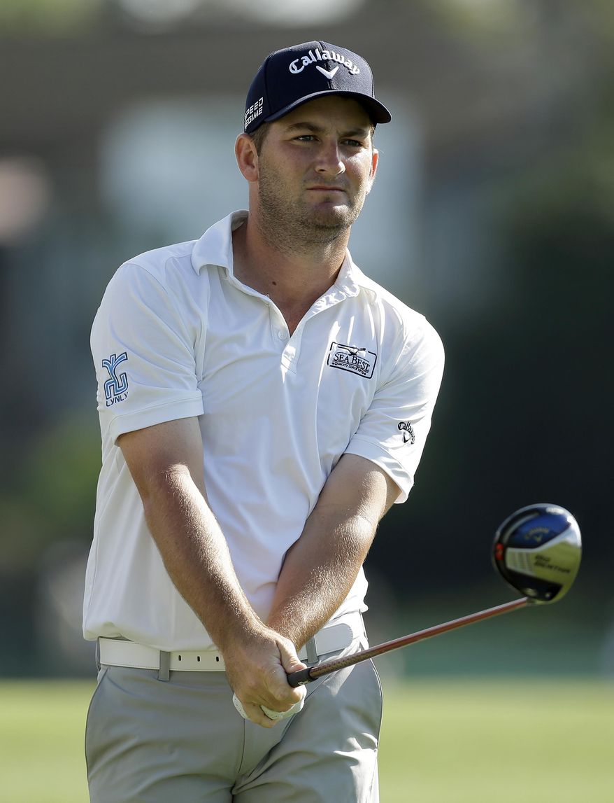 Matt Every watches his tee shot on the 18th hole during the third round of the Arnold Palmer Invitational golf tournament at Bay Hill Saturday, March 22, 2014, in Orlando, Fla. (AP Photo/Chris O'Meara)