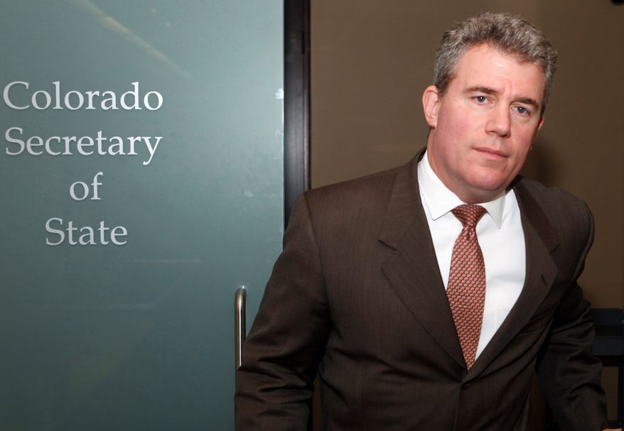 "I don't think you'll find a bigger champion than Secretary of State Scott Gessler here in Colorado of maintaining clean and accurate voter rolls," his spokesman said. (Associated Press)
