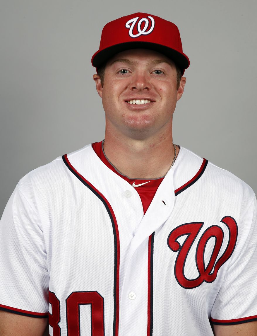 This is a 2014 photo of Aaron Barrett of the Washington Nationals baseball team. This image reflects the Nationals active roster as of, Sunday, Feb. 23, 2014, when this image was taken. (AP Photo/Alex Brandon)