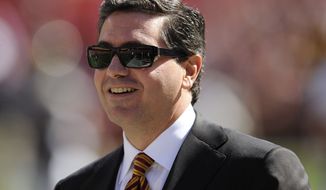 FILE - In this Oct. 12, 2008 file photo, Washington Redskins owner Daniel Snyder is seen before the St. Louis Rams NFL football game in Landover, Md. Snyder says it&#39;s time to put some money behind his claim that his team&#39;s nickname honors Native Americans. Snyder said Monday March 24, 2014, he&#39;s creating a foundation to assist American Indian tribes, even as some in that community continue to assert that the name &quot;Redskins&quot; is offensive. (AP Photo/Nick Wass, File)