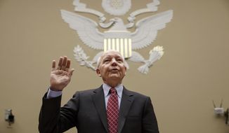Internal Revenue Service Commissioner John Koskinen is sworn in on Capitol Hill in Washington, Wednesday, March 26, 2014, prior to testifying before the House Oversight Committee hearing probing whether tea party groups were improperly targeted for increased scrutiny by the government&amp;#8217;s tax agency. Earlier this month, IRS official Lois Lerner was called to testify about the controversy but refused to answer questions by committee Chairman Darrell Issa, R-Calif., and invoked her Fifth Amendment rights at least nine times. (AP Photo/J. Scott Applewhite)