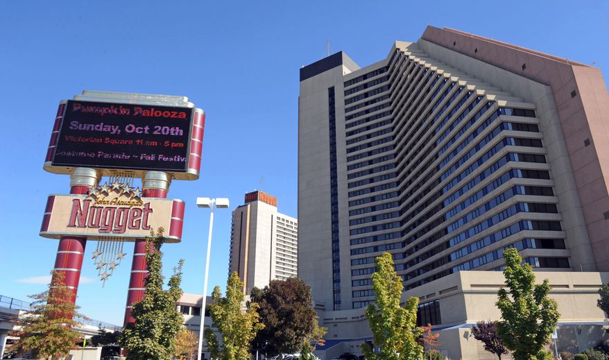 This Oct. 10, 2013 photo shows the JA Nugget Hotel & Casino in Sparks, Nev. Casino operators in the greater Reno/Tahoe area are doubling down on their properties. The more than $100 million spent or tabbed for renovations at regional hotel-casinos includes $50 million at JA Nugget, $20 million at Boomtown, $30 million at Grand Sierra Resort, $20 million at the Hyatt Regency Lake Tahoe in Incline Village and more than $40 million at the Horizon at South Lake Tahoe. (AP Photo/Reno Gazette-Journal, Tim Dunn)