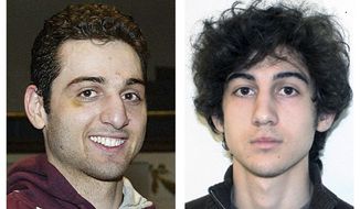 FILE - This combination of file photos shows brothers Tamerlan, left, and Dzhokhar Tsarnaev, suspects in the Boston Marathon bombings on April 15, 2013. Tamerlan Tsarnaev died after a gunfight with police several days later, and Dzhokhar Tsarnaev, was captured and is held in a federal prison on charges of using a weapon of mass destruction. The FBI has denied a claim made by lawyers for Boston Marathon bombing suspect Dzhokhar Tsarnaev that his brother and fellow suspect was asked by the FBI to be an informant. The Boston FBI office declined to comment on claims made in a court filing Friday, March 28, 2014. But the agency cited a statement it released in October in which it said the Tsarnaev brothers were never sources for the FBI, &amp;quot;nor did the FBI attempt to recruit them as sources.&amp;quot; (AP Photos/Lowell Sun and FBI, File)