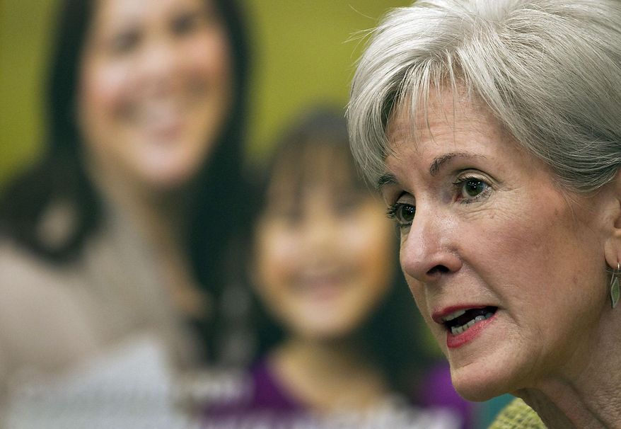 U.S. Secretary of Health and Human Services Kathleen Sebelius visited a call center at United Way of Greater Austin Friday, March 28, 2014, in Austin, Texas, to highlight local efforts to enroll consumers in affordable health coverage, just three days before the March 31 enrollment deadline. (AP Photo/Austin American-Statesman, Ralph Barrera)