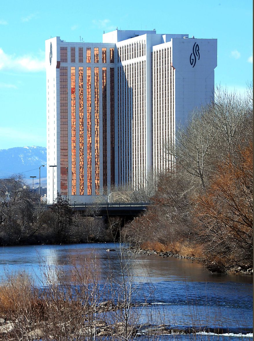 This undated photo shows the the Grand Sierra Resort & Casino along the banks of the Truckee River in Reno, Nev. Casino operators in the greater Reno/Tahoe area are doubling down on their properties. The more than $100 million spent or tabbed for renovations at regional hotel-casinos includes $50 million at JA Nugget, $20 million at Boomtown, $30 million at Grand Sierra Resort, $20 million at the Hyatt Regency Lake Tahoe in Incline Village and more than $40 million at the Horizon at South Lake Tahoe. Casino operators are bullish on northern Nevada for any number of reasons, says Carlton Geer, president and chief executive officer of JA Nugget. (AP Photo/Reno Gazette-Journal, Marilyn Newton)