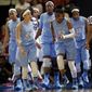 North Carolina guard Diamond DeShields (23) reacts after injuring herself during the first half of a regional semifinal against South Carolina at the NCAA college basketball tournament in Stanford, Calif., Sunday, March 30, 2014. (AP Photo/Marcio Jose Sanchez)