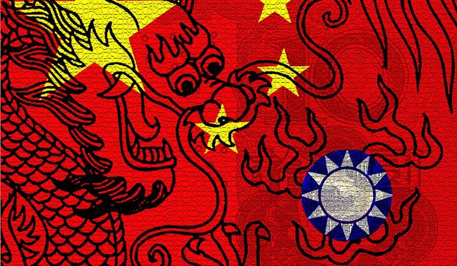 Illustration on China Taiwan economy by Alexander Hunter/The Washington Times