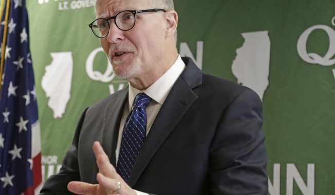 Democratic lieutenant governor candidate Paul Vallas speaks during a news conference Wednesday, April 2, 2014, in Chicago. Vallas is a former Chicago Public Schools CEO and made his first solo public appearance Wednesday in Chicago since winning the Democratic nomination. (AP Photo/M. Spencer Green)