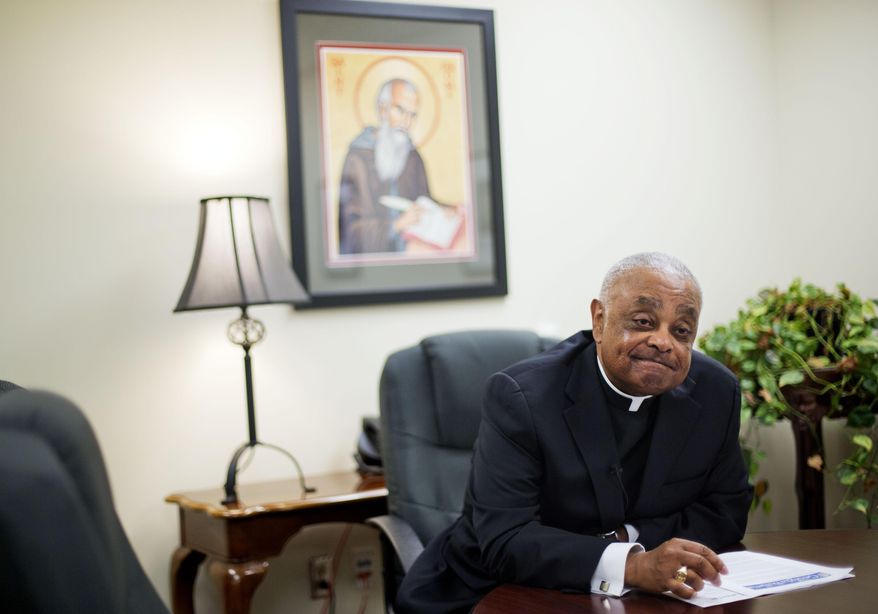 Atlanta Archbishop Wilton Gregory pauses while speaking during an interview, Wednesday, April 2, 2014, in Smyrna, Ga. The Roman Catholic Archbishop of Atlanta says he suspects the church will ultimately sell a $2.2 million mansion built for his use. Gregory said in an interview with The Associated Press on Wednesday that he accepts blame for not consulting enough with members of the church before building the expansive residence in one of Atlanta's toniest neighborhoods. (AP Photo/David Goldman)