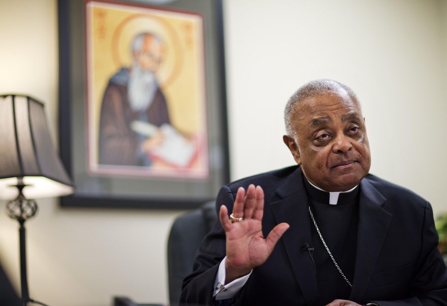 Atlanta Archbishop Wilton Gregory speaks during an interview, Wednesday, April 2, 2014, in Smyrna, Ga. The Roman Catholic Archbishop of Atlanta says he suspects the church will ultimately sell a $2.2 million mansion built for his use. Gregory said in an interview with The Associated Press on Wednesday that he accepts blame for not consulting enough with members of the church before building the expansive residence in one of Atlanta's toniest neighborhoods. (AP Photo/David Goldman)