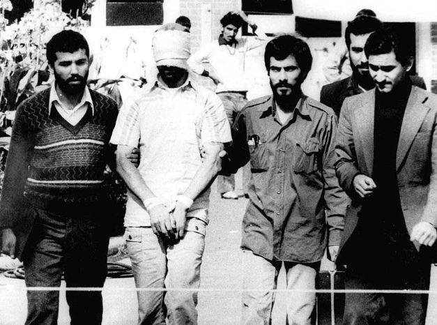 American diplomats being held hostage by Iranian terrorists at the U.S. Embassy in Tehran from 1979-1980        Associated Press photo