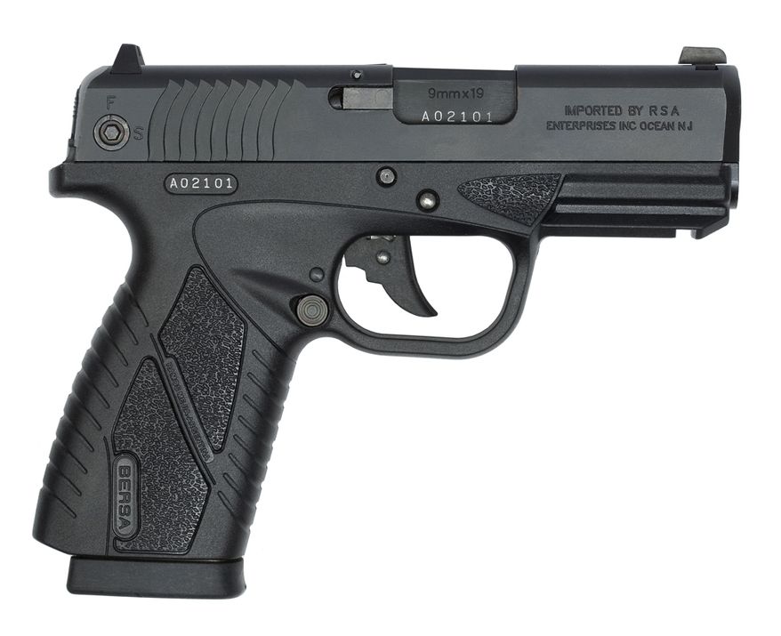 BERSA BP9CC (Concealed Carry) is a lightweight, semi-auto 9mm. At 0.94 inches wide, the BP9CC is significantly trimmer than the subcompact versions of any number of popular service pistols. BERSA’s first polymer frame handgun, with more advanced features, specially designed for concealed-carry personal protection. The BPCC provides accuracy and fire power in a lightweight, compact, ultra thin handgun. The ergonomic design improves line-of-sight and provides greater control during use.