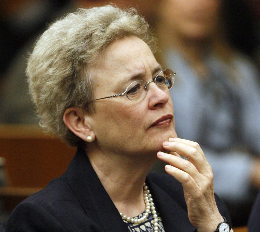 In this Thursday, May 1, 2008, file photo, U.S. District Judge Rosemary M. Collyer attends a ceremony at the federal courthouse in Washington. (AP Photo/Charles Dharapak)