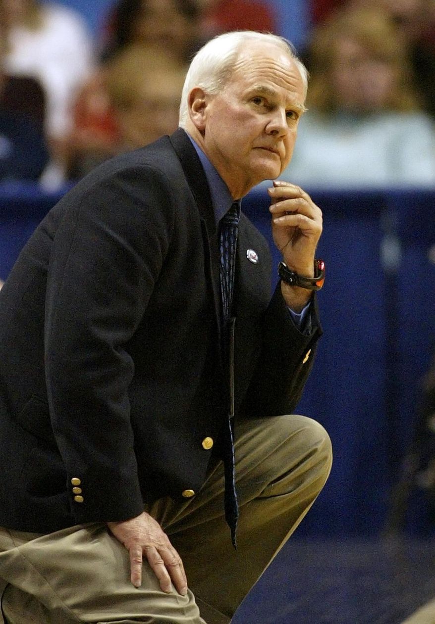 FILE - In this March 2, 2007 file photo, Indiana State coach Royce Waltman watches the action for the last time as head coach in the second half against Creighton, in a Missouri Valley Conference quarterfinal basketball game in St. Louis. Waltman, an assistant to Bob Knight at Indiana and a longtime basketball coach around the Hoosier state, died Monday night, April 7, 2014, after battling a long illness. He was 72. (AP Photo/Tom Gannam, File)