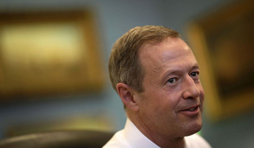 Maryland Gov. Martin O'Malley speaks with reporters in his office inside the Maryland State House in Annapolis, Md., Monday, April 7, 2014, the final day of the 2014 legislative session. (AP Photo/Patrick Semansky)