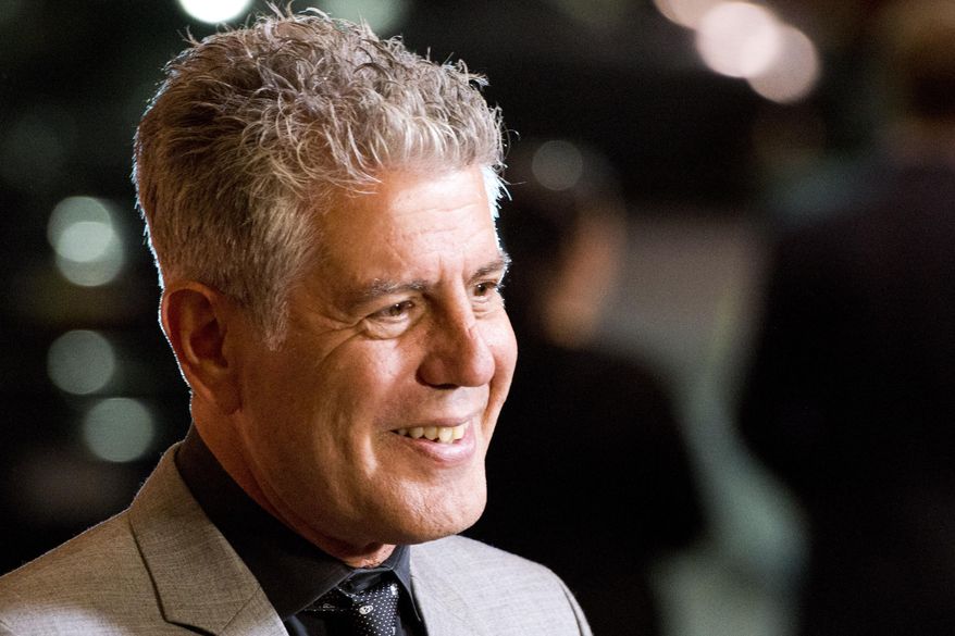 Anthony Bourdain attends "On The Chopping Block: A Roast of Anthony Bourdain" in New York, Oct. 11, 2012. (Photo by Charles Sykes/Invision/AP Images, File) ** FILE **