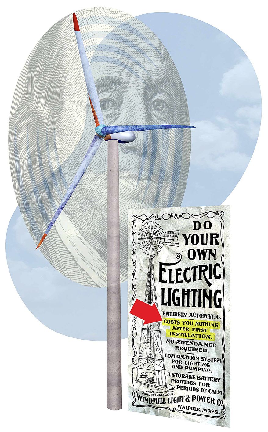 Wind Turbine Illustration by Greg Groesch/The Washington Times