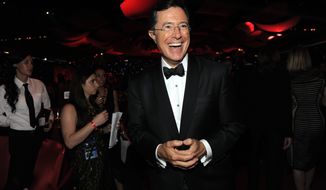 FILE - This Sept. 23, 2012 file photo shows TV personality Stephen Colbert at the 64th Primetime Emmy Awards Governors Ball in Los Angeles. CBS on Thursday, April 10, 2014, announced that Colbert, the host of “The Colbert Report,” will succeed David Letterman as the host of “The Late Show.” (Photo by Chris Pizzello/Invision/AP, File)