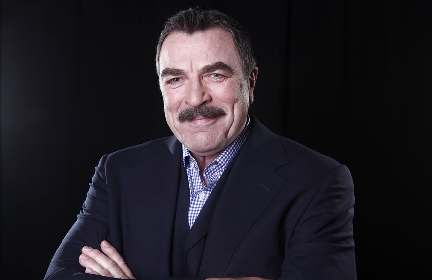 In this March 21, 2012 photo, actor Tom Selleck poses for a portrait  in New York. On the CBS hit drama, &quot;Blue Bloods,&quot; Selleck plays Frank Reagan, the NYPD Commissioner as well as the patriarch of a family devoted to law enforcement and one another. Selleck is also starring in &quot;Jesse Stone: Benefit of the Doubt,&quot; airing on CBS on May 20. It&#39;s the eighth in the series of Jesse Stone TV whodunits that began in 2005, based on characters created by the late Robert B. Parker in his best-selling series of books. (AP Photo/Carlo Allegri)