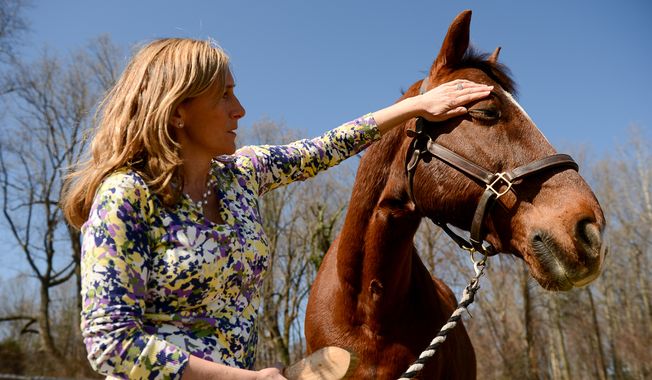 Cindy Johnson loaned her horse Davos to Maryland Therapeutic Riding as an equine therapist.