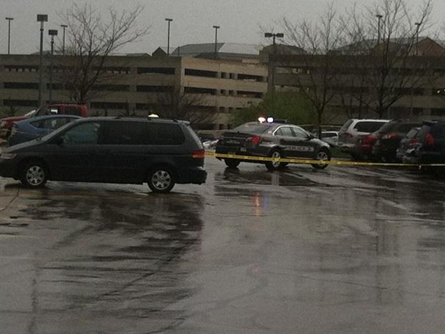 In this photo provided by KSHB41 Action News, authorities respond the Jewish community center after a shooting in Overland Park, Kan., Sunday, April 13, 2014. (AP Photo/KSHB41 Action News) MANDATORY CREDIT; NO SALES