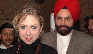FILE- In this Jan. 3, 2006 file photo, Chelsea Clinton, daughter of former US President Bill Clinton, stands with businessman Sant Singh Chatwal during a private visit, in New Delhi, India. Chatwal, a hotel executive who raised at least $100,000 for Secretary of State Hillary Rodham Clinton&#39;s 2008 presidential campaign against Barack Obama, on Thursday, April 17, 2014 pleaded guilty in New York to witness tampering and conspiracy to evade campaign finance laws. (AP Photo/File)