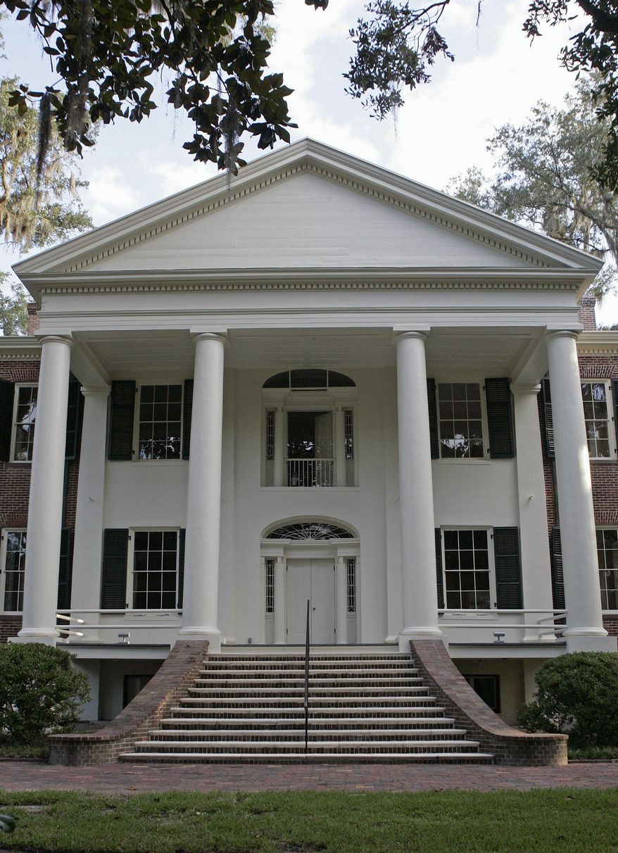 This Aug. 29, 2013, photo shows the Grove, a historical mansion that once belonged to former Florida Gov. LeRoy Collins in Tallahassee, Fla. The state, at a cost of nearly $6 million, is turning the Greek Revival style mansion and its 10-acre grounds into a museum designed to document the lives of the state’s governors as well as an architectural classroom for visitors. (AP Photo/Steve Cannon)