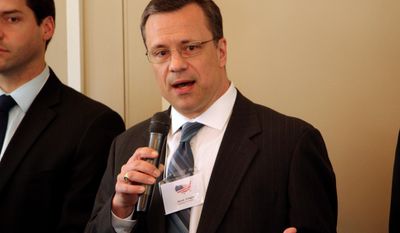 In this March 19, 2014 photo, Oregon Republican Senate candidate, State Rep. Jason Conger speaks at a candidate forum in Lake Oswego, Ore. Republicans are making a bold play for a U.S. Senate seat in Oregon, a reliably Democratic state that hasn't elected a Republican to a statewide office in more than a decade. Republicans think they've found the right candidate in Monica Wehby, a children's brain surgeon who's raised more than $1 million and put her early opposition to the president's health law at the center of her campaign to help her party regain a Senate majority. (AP Photo/Jonathan J. Cooper)