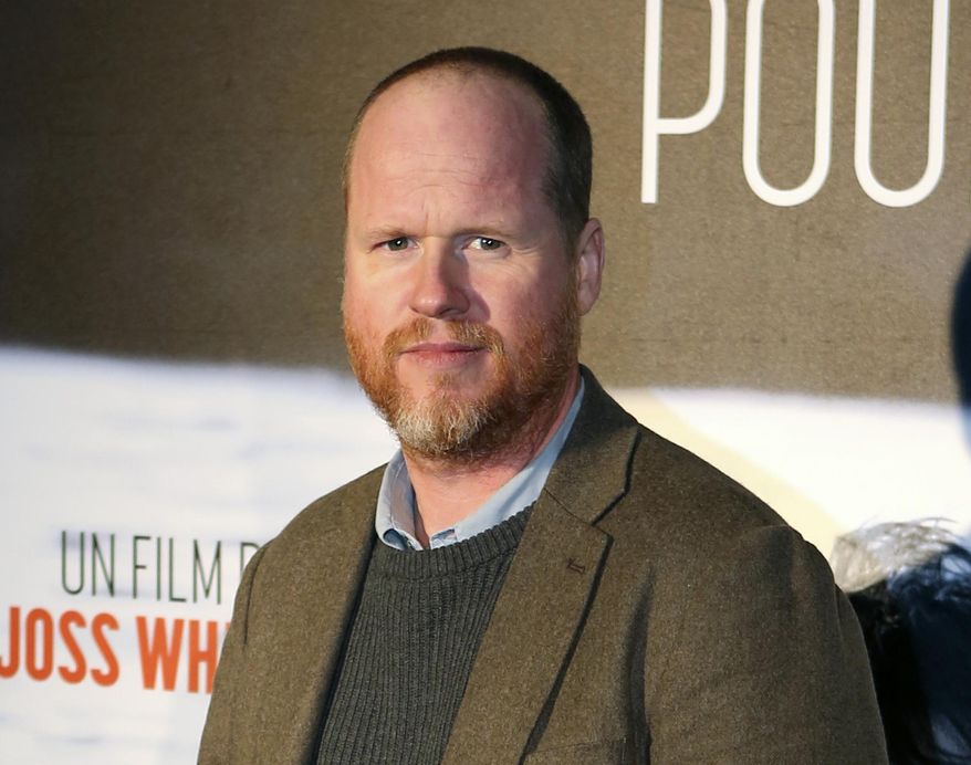 This Jan. 21, 2014, file photo shows American film producer and director Joss Whedon at the screening of "Much Ado About Nothing" in Paris. Mr. Whedon has been brought on by Warner Bros. to finish "Justice League" after grief-stricken director Zack Snyder asked to be excused from the project. (AP Photo/Remy de la Mauviniere, File) **FILE**
