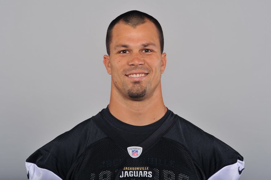 FILE - This is a 2013 photo of Russell Allen of the Jacksonville Jaguars NFL football team. Former Jaguars linebacker Allen is retiring after suffering a concussion and a stroke in a game last December. Allen tells MMQB.si.com that he has a dead spot _ no bigger than a dime _ on his cerebellum. The cerebellum controls motor movement and coordination. The Jaguars released Allen last week. (AP Photo/File)