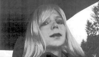 ** FILE ** In this undated file photo provided by the U.S. Army, Pfc. Bradley Manning poses for a photo wearing a wig and lipstick. A northeast Kansas judge will make a final determination Wednesday, April 23, 2014, on Manning’s request to change her name from Bradley Edward Manning to Chelsea Elizabeth Manning. Manning is serving a 35-year sentence for giving reams of classified U.S. government information to the anti-secrecy website WikiLeaks. (AP Photo/U.S. Army, File)