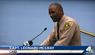 Capt. Leonard McCray said surveillance footage captured by the Los Angeles County Sheriff’s Department was unusable. (NBC Los Angeles)