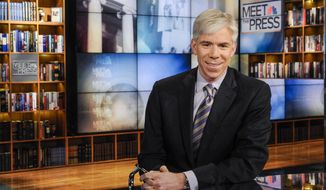 This Feb. 24, 2013 photo released by NBC News shows moderator David Gregory on the set of &amp;quot;Meet the Press,&amp;quot; in Washington. NBC News President Deborah Turness said in a memo to the Sunday morning public affairs program staff members that she supports Gregory &amp;quot;now and into the future.&amp;quot; Once the dominant Sunday morning program, &amp;quot;Meet the Press&amp;quot; has sunk behind competing shows by CBS and ABC in the ratings.  (AP Photo/NBC, William B.  Plowman)