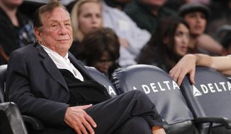 FILE - In this Monday, Dec. 19, 2010 photo, Los Angeles Clippers owner Donald Sterling watches the second half of an NBA preseason basketball game between the Los Angeles Clippers and the Los Angeles Lakers in Los Angeles. On Saturday, April 26, 2014, the NBA said it is investigating a report of an audio recording in which a man purported to be Sterling makes racist remarks while speaking to his girlfriend. (AP Photo/Danny Moloshok)
