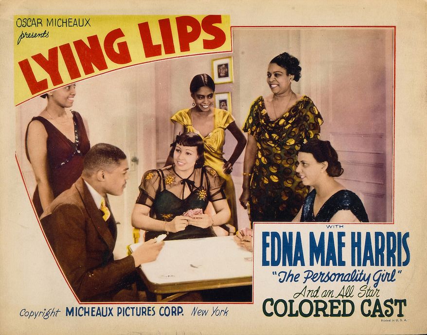 Poster for Oscar Micheaux's film 'Lying Lips.'