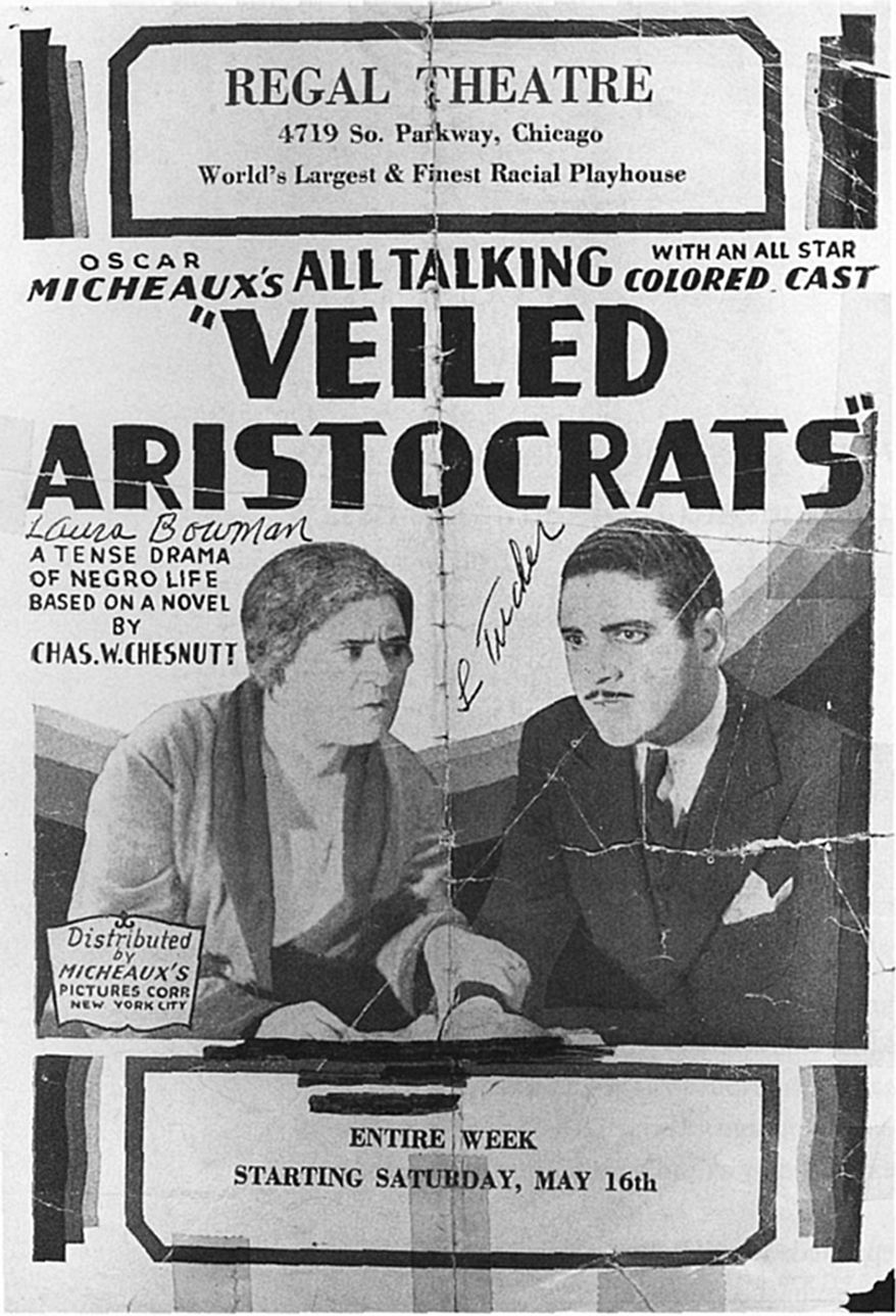 Poster for Oscar Micheaux's film 'Veiled Aristocrats.'