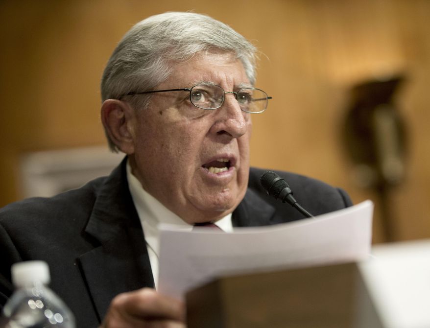 Joe Melomo, from Austin, Texas, testifies on Capitol Hill in Washington, Wednesday, April 30, 2014, before the Senate Special Committee on Aging hearing on 'Exploring the Perils of the Precious Metals Market' . Melomo says he lost more than $200,000 after investing in gold and silver with a Florida-based precious metals company, almost everything he had saved for retirement. (AP Photo)