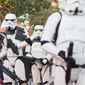 &quot;Star Wars&quot; fan dressed as stormtroopers parade along Tunis’ stately, tree-lined Bourguiba Avenue, in Tunisia, Wednesday, April 30, 2014. (AP Photo/Aimen Zine) ** FILE **