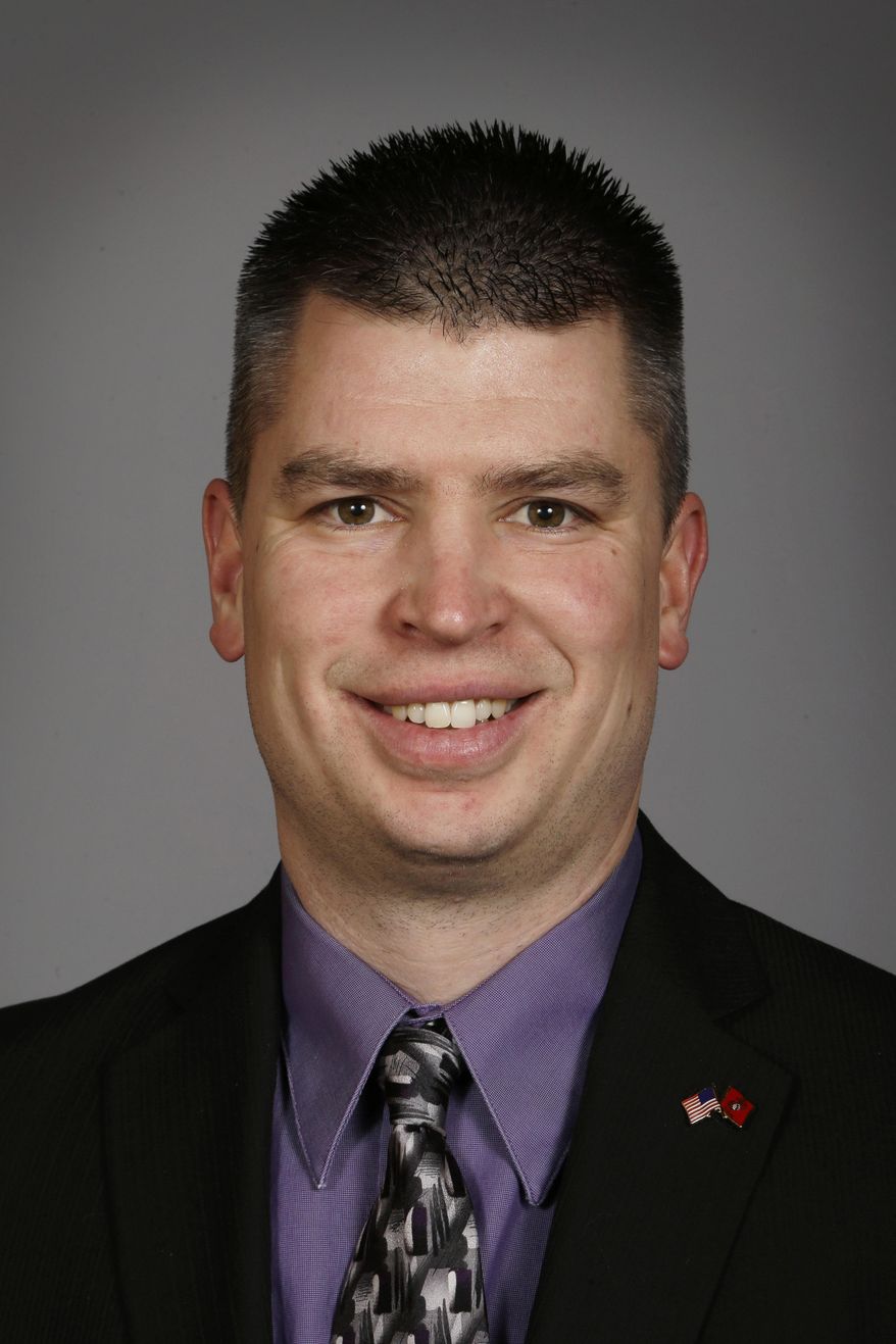 FILE -  State Rep. Quentin Stanerson, R-Center Point, is shown in this Jan. 29, 2013, file photo at the Statehouse in Des Moines, Iowa. Lawmakers entered this year’s legislative session looking to further crack down on bullying in Iowa schools, a priority for Gov. Terry Branstad. The so-called Bully-Free Iowa Act of 2014 failed when the House cleared a version removing a provision meant to untie the hands of school officials in bullying cases off school grounds as they affect students on campus.  The Senate refused to take up the altered plan, as Sen. Rob Hogg, a Cedar Rapids Democrat, says that aspect of the legislation was “the single most important thing to do.”  Stanerson, a Center Point Republican, says the plan could only move forward without the provision.  (AP Photo/Charlie Neibergall, File)