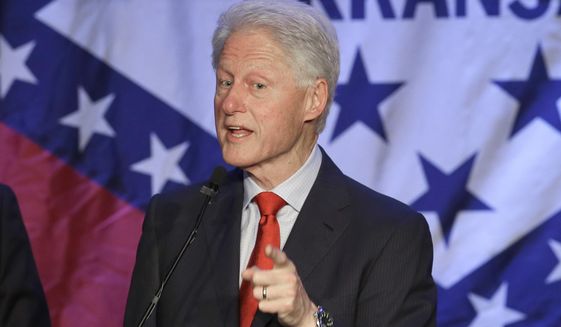 Former President Bill Clinton speaks at a political fundraiser for former Democratic Congressman and gubernatorial candidate Mike Ross in Little Rock, Ark., Saturday, May 3, 2014. (AP Photo/Danny Johnston) **FILE**