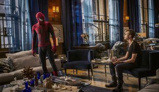 This image released by Sony Pictures shows Andrew Garfield and Dane DeHaan in &amp;quot;The Amazing Spider-Man 2.&amp;quot; (AP Photo/Columbia Pictures - Sony Pictures, Niko Tavernise)