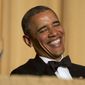 President Barack Obama laughs as actor and comedian Joel McHale speaks during the White House Correspondents&#39; Association (WHCA) Dinner at the Washington Hilton Hotel, Saturday, May 3, 2014, in Washington. (AP Photo/Jacquelyn Martin)