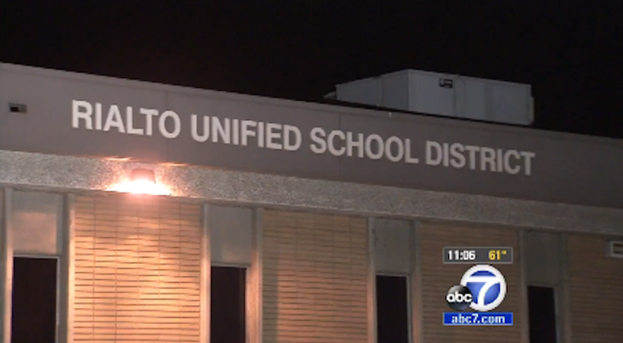 The Rialto Unified School District in Southern California is standing by an eighth-grade writing assignment that asked students to argue whether they believed the Holocaust was fact or fiction. (KABC-TV)