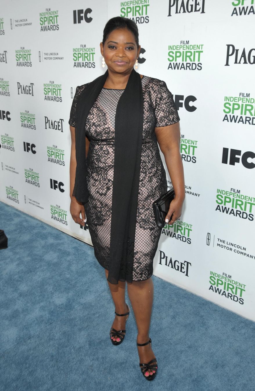 FILE - In this March 1, 2014 photo, Octavia Spencer arrives at the 2014 Film Independent Spirit Awards, in Santa Monica, Calif. Fox said Tuesday, May 6, 2014, it's ordering TV series from filmmakers Lee Daniels and Steven Spielberg for the 2014-15 schedule. Spielberg is among the producers of "Red Band Society," with an ensemble cast starring Spencer.  (Photo by John Shearer/Invision/AP, file)