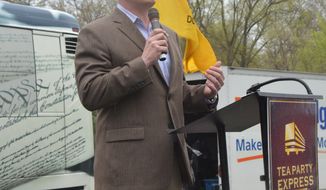 Shane Osborn, a Republican candidate for the U.S. Senate from Nebraska, speaks at a tea party event in Omaha on April 30, 2014. Photo by Judson Phillips