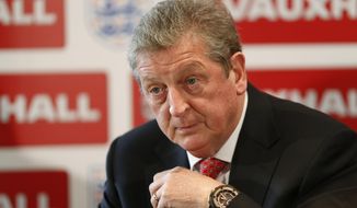 England&#x27;s soccer manager Roy Hodgson announces the squad for the World Cup in Brazil in Luton, England, Monday, May 12, 2014. Hodgson has selected a World Cup squad containing several players unburdened by the team’s past struggles, although Frank Lampard was among the veterans to still make the cut. The 35-year-old Lampard is the oldest player among the 23 that Hodgson is taking to Brazil, one of only six to have previously been to a World Cup.  (AP Photo/Sang Tan)