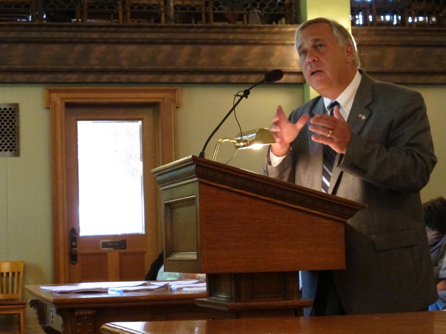 Gary Mohr, Ohio prisons director, testifies before the Senate Finance Committee about the challenge of reducing the state's inmate population, on Tuesday, May 13, 2014, in Columbus, Ohio. Mohr says the state's painkiller abuse epidemic is forcing judges to revoke many offenders' probation as they relapse. (AP Photo)