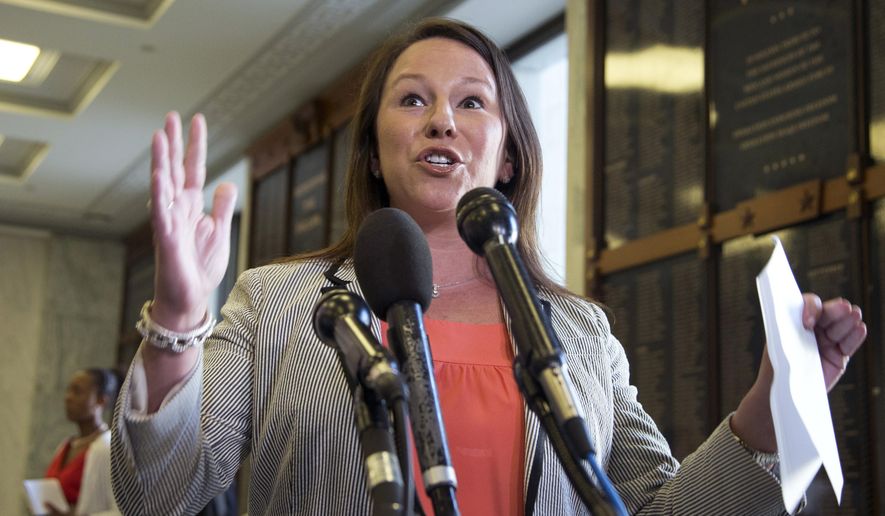 In this May 21, 2013, file photo, Rep. Martha Roby, R-Ala., speaks to the reporters on Capitol Hill in Washington, Tuesday, May 21, 2013. (AP Photo/Manuel Balce Ceneta, File)
